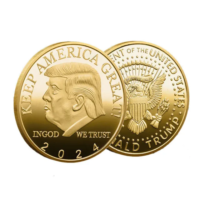50 Pc 2024 Donald Trump Coin Gold Keep Americe Great EAGLE President Challenge