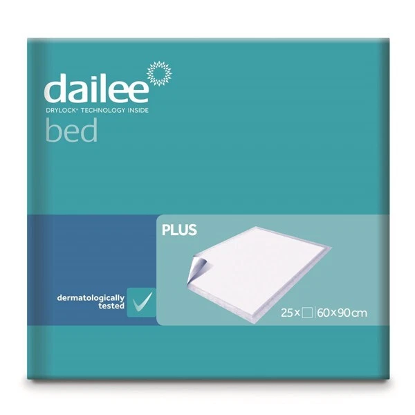 DAILEE Lit Plus Feuille pour Urinaire Incontinence 60 X 90 CM 25 Pièces Patins