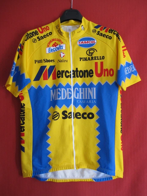 Maillot Cyclisme Vintage Castelli Retro Velo - Jaune - Taille 6 (Homme) - Très Bon état