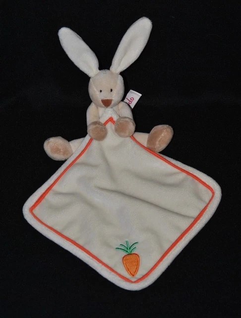 Peluche Doudou Lapin Beige TOODO Mouchoir Crème Carotte Orange Etat NEUF