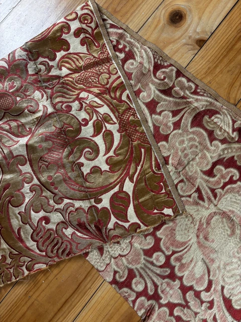 ANCIEN TAPIS DE table tissu façonné soie old french tablecloth silk textile / B EUR 180,00 - FR