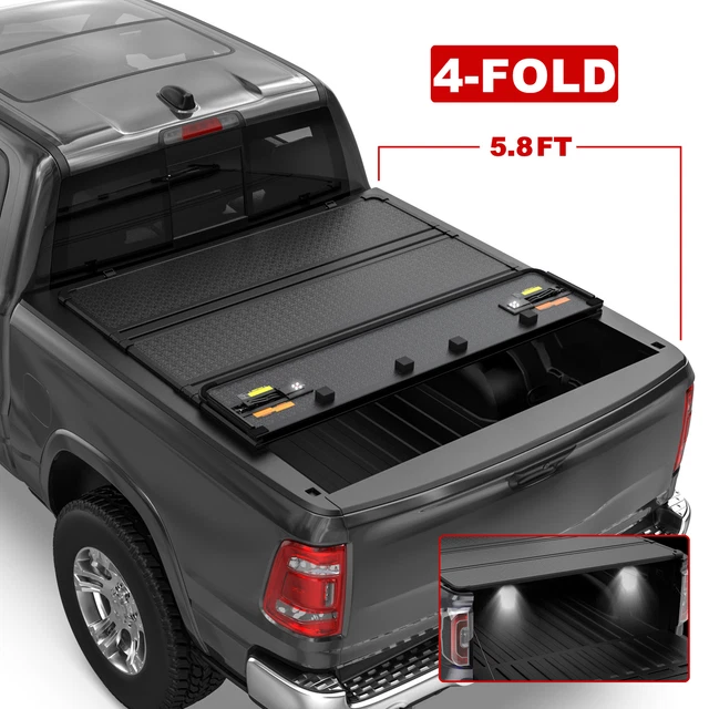 4 FOLD 5.8FT Hard Truck Tonneau Cover For 20192024 Chevy Silverado GMC