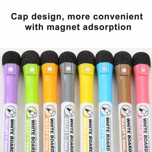 8 Color Non-toxic Painting Erasable Markers Mark Pen Magnetic Whiteboard Pen HG