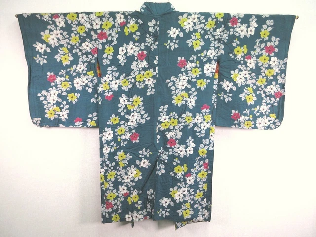 6587 Silk Vintage Japanese Kimono Haori Jacket Rinzu Branch