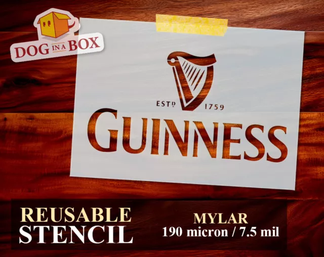 Stencil logo birra Guinness. Stencil per bar, pub, taverne