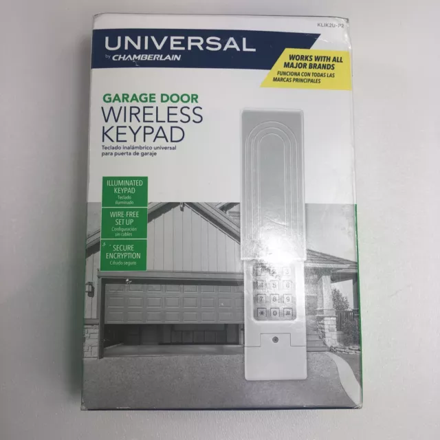 UNIVERSAL BY CHAMBERLAIN Garage Door Wireless Keypad Opener KLIK2U-P2 ...