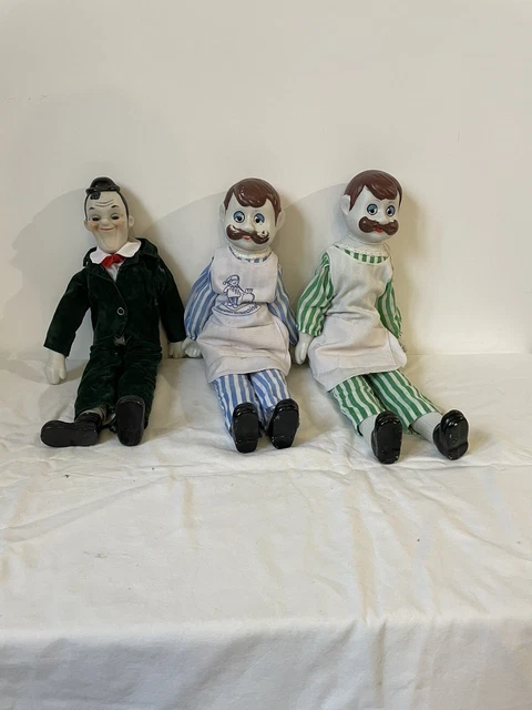 Lot Poupée Figurine Porcelaine Vintage Chef Doll Laurel Et Hardy