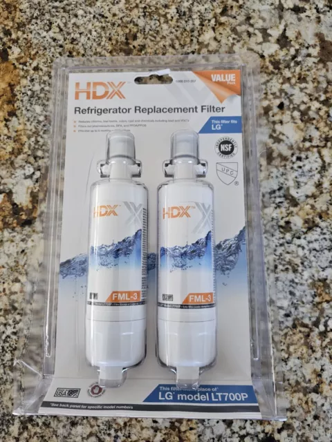 HDX Refrigerator Water Filter Replacement Fits LG LT700P 2 Pack