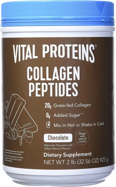 Vital Protein Collagen Peptides, Pasture Raised, Grass Fed Chocolate - OPEN BOX