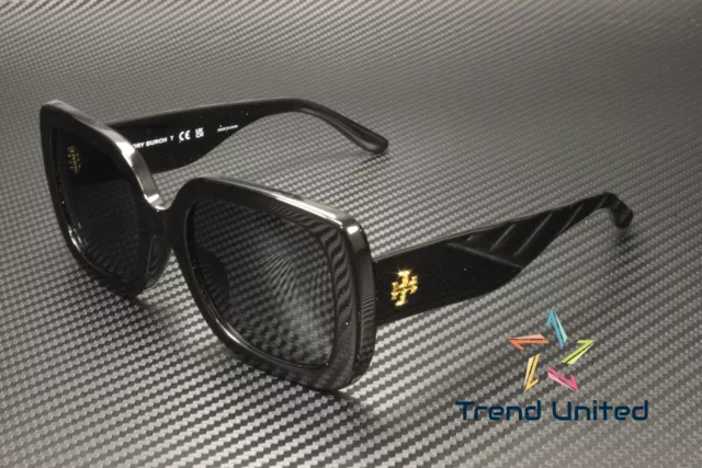 TORY BURCH TY7179U 170987 Black Solid Grey 54 mm Women's Sunglasses