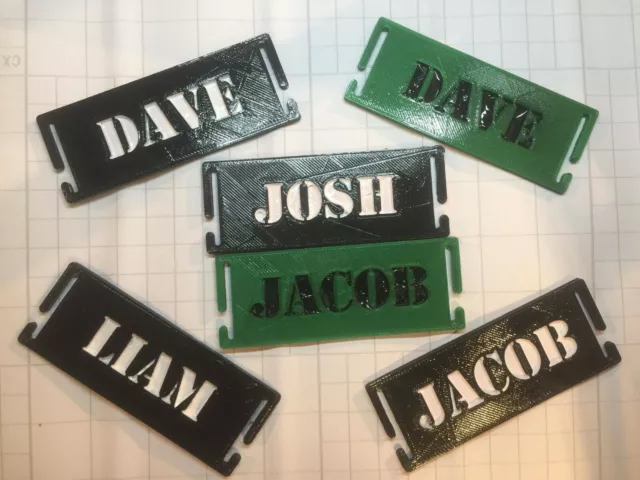 CUSTOM TEXT MOLLE TAGS 3d printed Airsoft