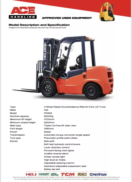 Container Spec Diesel Forklift Hire-£59.99pw Buy-£9995 HP-£49.91pw VAT Deposit