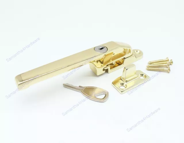 Window Fastener Locking Handle Wooden Timber Windows includes Key Wedge & Screws