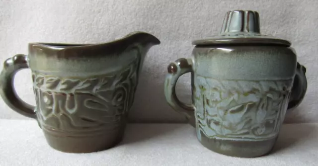 FRANKOMA MAYAN AZTEC Blue Green Brown 7A - 7B Creamer Sugar