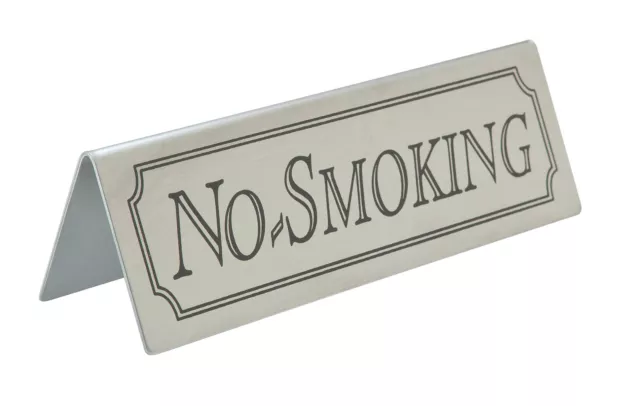 Stainless Steel No Smoking Sign Table Signs Table Top Bar Pub Restaurant Cafe