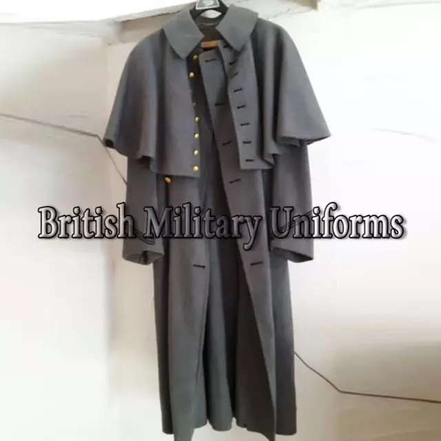 New Militaria Dark Gray 1950s 1960s Academy Wool Overcoat Cape Fatima Industries