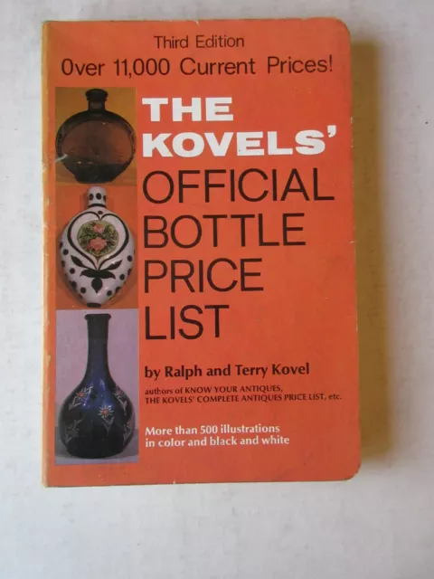 1975 The Official Bottle Price List By Ralph & Terry Kovel Vintage Paperback 3E