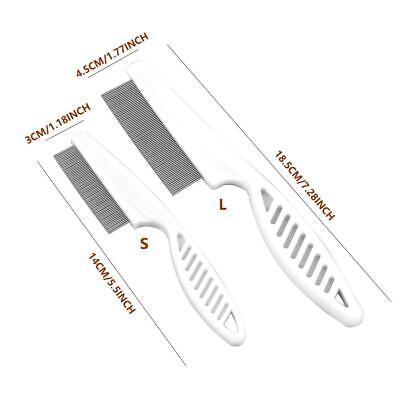 Pet Dog Cat Flea Tick Lice Remover Hair Cleaner Comb Stainless Steel White New 2