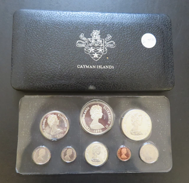 1974 Cayman Island 8pc Proof Set. NO COA. 2.77oz Silver