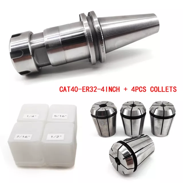 CAT40-ER32 Floating Tap Tapping Holder w/4x ER32 Tap Collets Set for CNC Machine