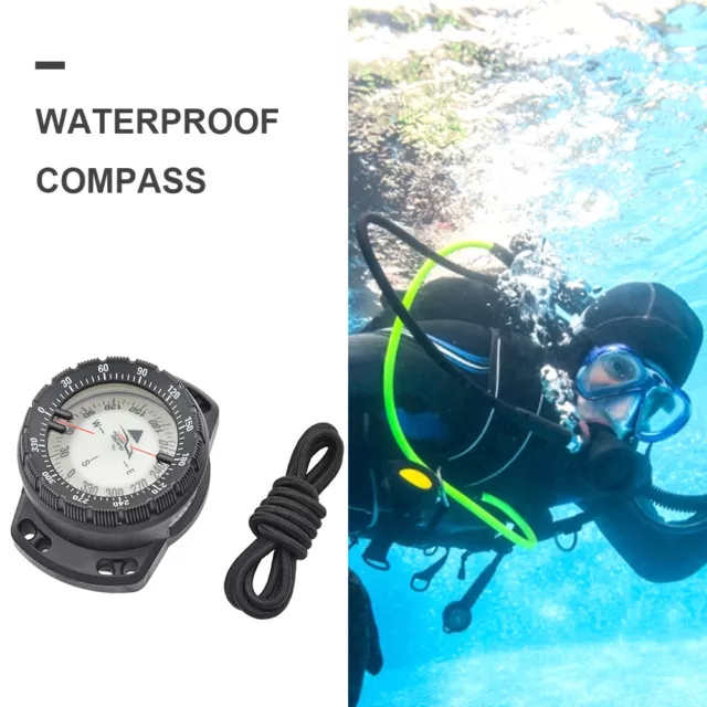 Outdoor-Camping-Kompass, wasserdicht, leuchtend, Unterwasseruhr (schwarz) 2