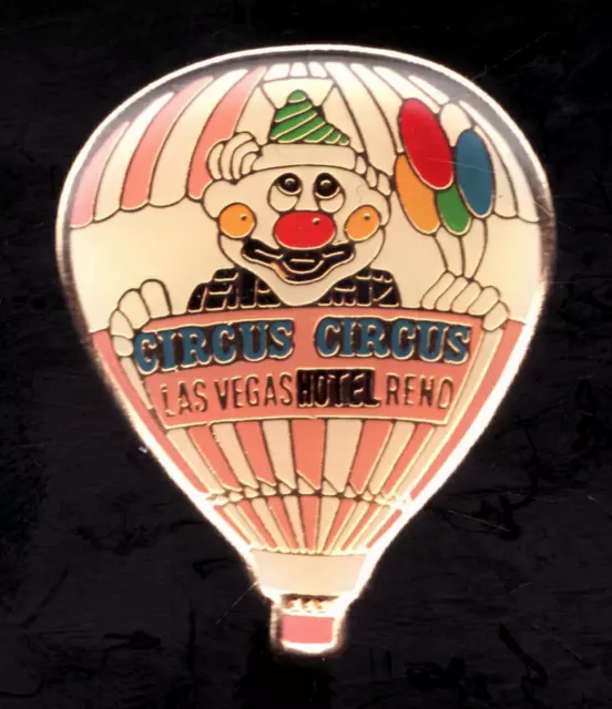 c. 1988 - Circus Circus - Clown - Las Vegas - 1" Metal Enamel Pinback - Mint NOS