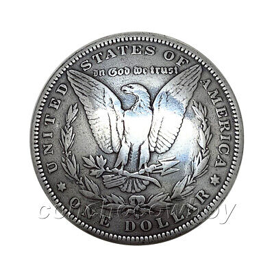 Morgan Dollar Coin Reproduction Concho 1-1/2" Eagle Side Screw Back