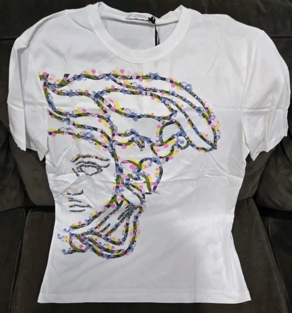 Versace Collection Mens Medusa Half Head T-Shirt Small White