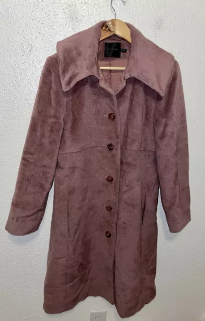 Bern And Mort Women’s Alpaca Wool Blend Long Line Blush Rose Coat Size 12