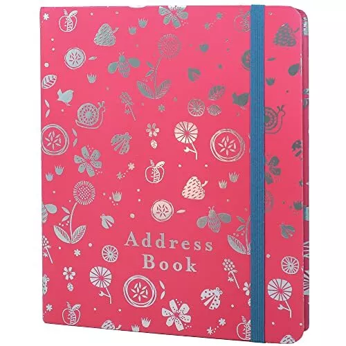 Boxclever Press Large Address Book. Address Book with Alphabetical LARGE Pink