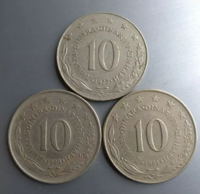 10 dinara Yugoslavia X 3, F