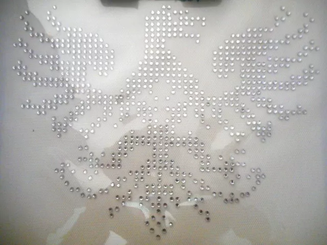Lot of 1 Clear Patriotic Large Eagle Rhinestone Iron-On Hot-Fix Transfers #39