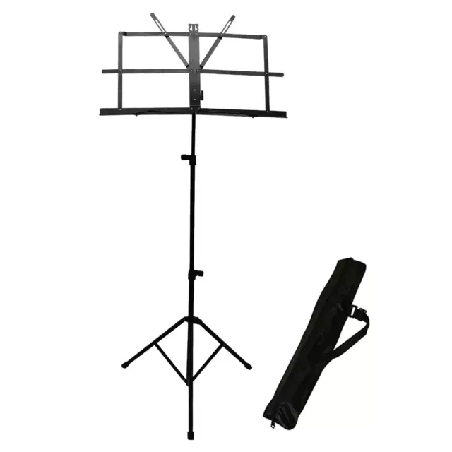 ChromaCast Black Metal Folding Music Stand Adjustable Tripod Sheet Mount w Bag ChromaCast Black Metal Folding Music Stand Adjustable Tripod Sheet Mount w Bag