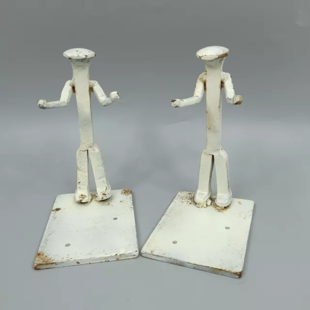 Railroad Spike Art Man Sculpture Figure Bookends DoorStop Paperweight Metal Gift