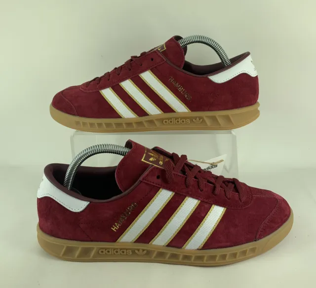 Scarpe da ginnastica Adidas Originals Amburgo rosso/oro UK 7 - 100% originali - nuove di zecca