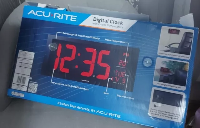 Acurite Costco extra large digital clock 43.3cmcm ×20.3cm Includes 5v Adopter