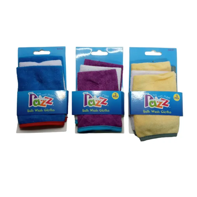 3 Pack Baby Bath Wash Cloths Washcloth Easter Basket Shower Gift Kids Razz
