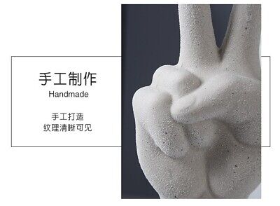 Nordic Gesture Finger Ceramic Sculpture Figurine Tabletop Home Office Decor Art 3