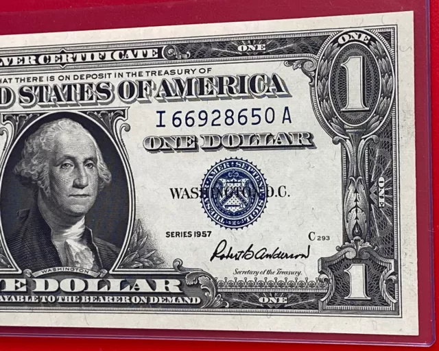 1957 $1 Dollar Silver Certificate (Blue Seal) Block I-A  - Uncirculated
