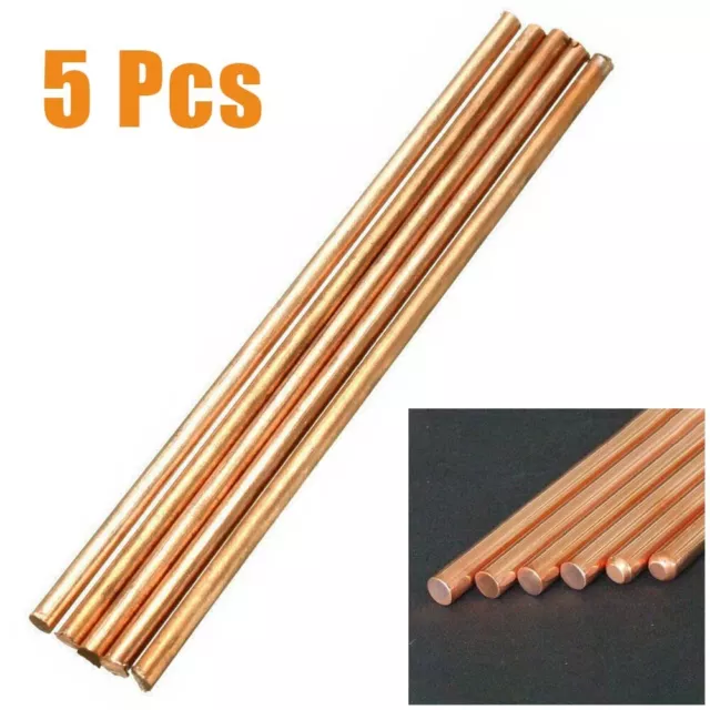 Heavy Duty Copper Cylindrical Rods 5pcs 4mm x 100mm High Purity (>99 9%)