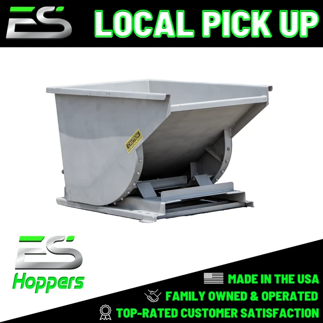 1/2 Yd Wright Stainless Steel Self Dumping Hopper- Water Tight - Local Pickup