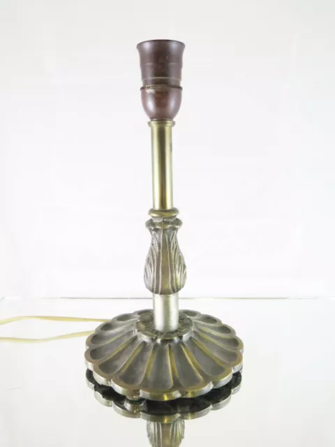 Lampada Da Tavolo Abat Jour In Bronzo In Stile Barocco Primo Novecento 1900 R43