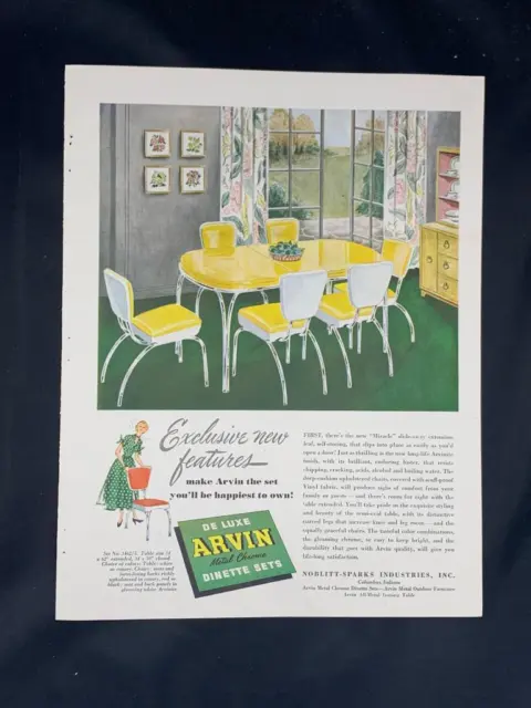 Magazine Ad* - 1949 - Arvin Dinette Sets - (#1) - Mid Century Modern