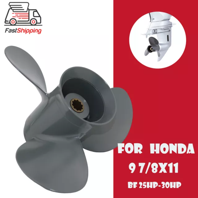 9 7/8x11 Outboard Propeller For Honda BF25-BF30HP 10 Tooth 58130-ZW2-F31ZA
