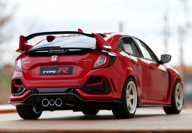 1/18 HONDA CIVIC Type R FK8 red modified umbau Rays white wheels Otto ...
