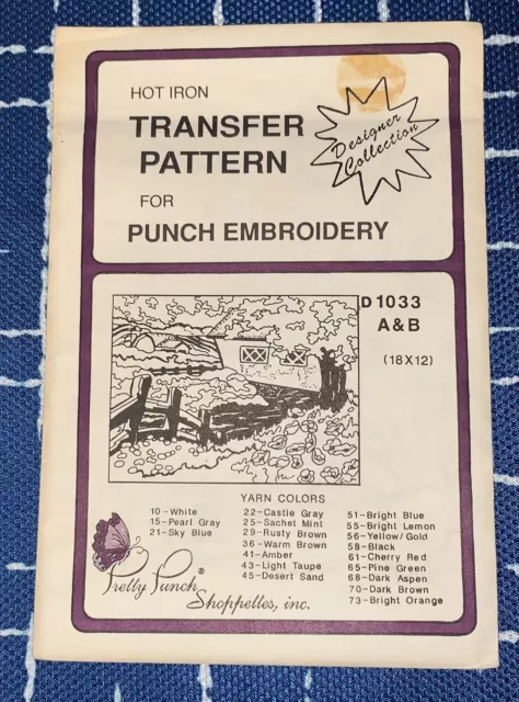 H3 Pretty Punch Embroidery Hot Iron Transfer Pattern Designer ‘87 1033 Cottage