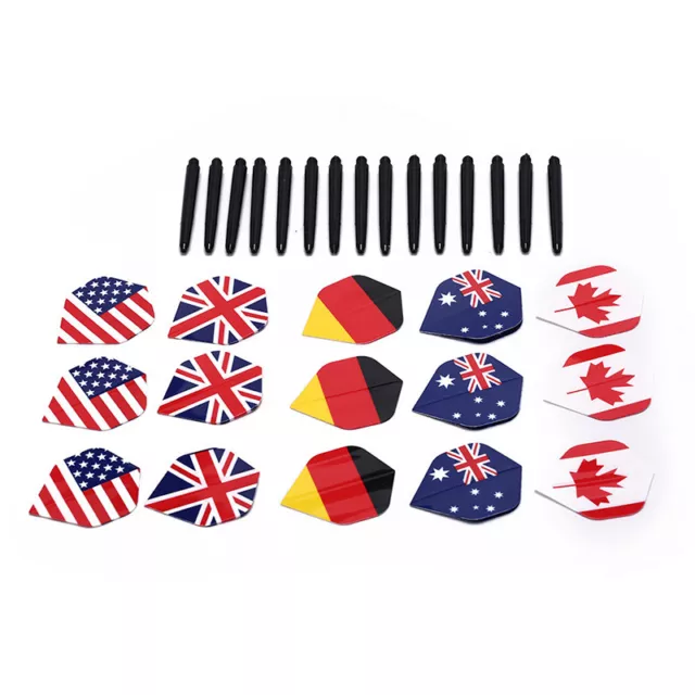 15pcs nylon dart shafts and 15pcs nice pattern darts flights dart accessorieR;c;