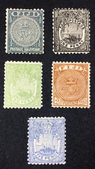 Momen: Fiji Sg #81-85 1892/3 P11*10 Mint Og H £134 Lot #68348*