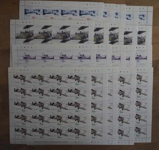 2002 Guinea-Bissau; 100 Serien Fliegerei, MiNr. 2016/19, **/MNH, ME 1100,-
