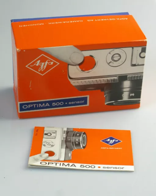 AGFA OPTIMA 500 Leerkarton / Leere Box / Leere Verpackung / OVP + Anleitung